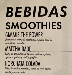 Menu at Pulpa Amor Liquido  in Mexico City