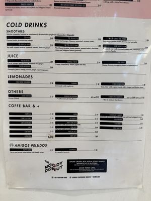 Menu  at Pulpa Amor Liquido  in Mexico City