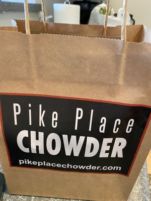 Take home bag   at Pike Place Chowder in Seattle