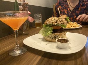 Burgers and drinks  at Lechuga in Caxias Do Sul