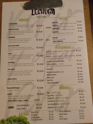 Cardápio at Lechuga in Caxias Do Sul