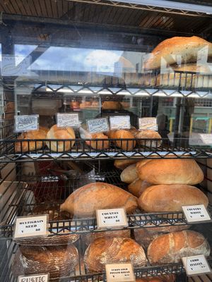 Bread window (most of which is vegan)   at Three Girls Bakery in Seattle