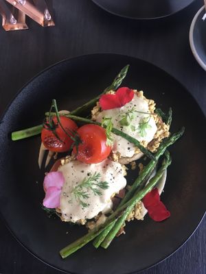 Vegan Benedict at Raw Sugar Cafe in Christchurch