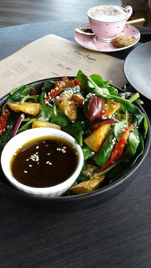 Vegan salad from the cabinet at Raw Sugar Cafe in Christchurch