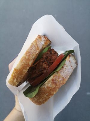 BBQ Jackfruit Sandwich at Raw Sugar Cafe in Christchurch