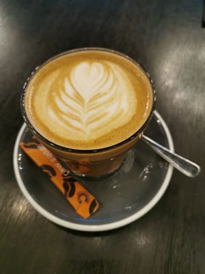 Coconut mylk latte. at Raw Sugar Cafe in Christchurch