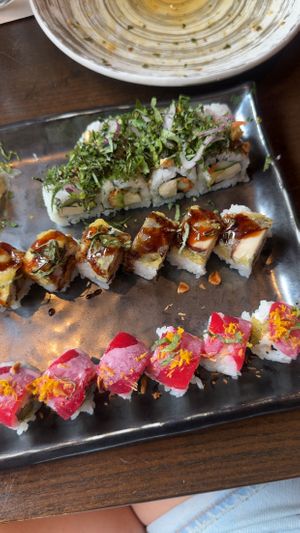 Top to bottom: Thai hippie, shiitake to me, bito maki 2.0  at Blue Sushi Sake Grill in Omaha