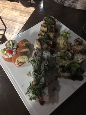 Vegan rolls! Pictures don’t do it justice. at Blue Sushi Sake Grill in Omaha