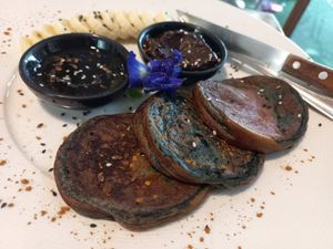 Sweet potato pancakes at Pure Vegan Heaven @Freeative in Chiang Mai