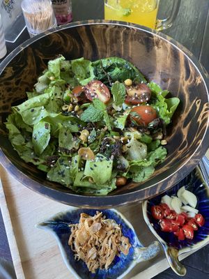burmese tea leaf salad   at Pure Vegan Heaven @Freeative in Chiang Mai