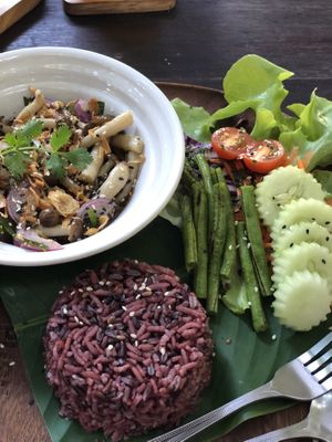 Mushroom larb  at Pure Vegan Heaven @Freeative in Chiang Mai