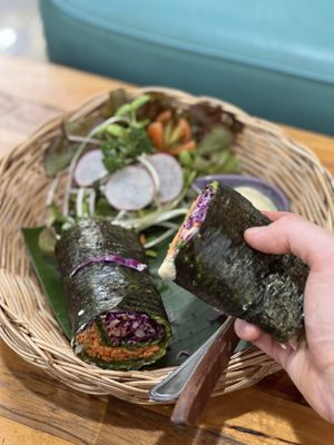 Raw veggie wrap  at Pure Vegan Heaven @Freeative in Chiang Mai