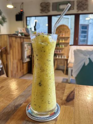Mango & passion smoothie (119 THB)  at Pure Vegan Heaven @Freeative in Chiang Mai