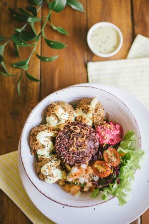 Pure Vegan Heaven Falafel Bowl at Pure Vegan Heaven @Freeative in Chiang Mai