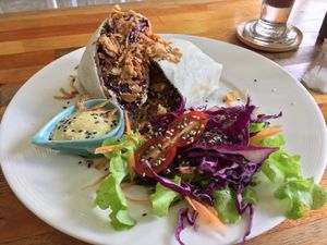 Breakfast burrito at Pure Vegan Heaven @Freeative in Chiang Mai