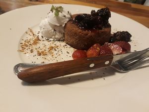 Sticky date pudding with ice-cream at Pure Vegan Heaven @Freeative in Chiang Mai