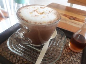 Orange cinnamon mocha at Pure Vegan Heaven @Freeative in Chiang Mai