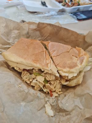 Veggie philly sandwich. The chicken is kinda tasteless.. at Meson Sandwiches - Florida Mall in Orlando