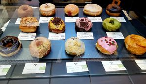Vegan donuts available daily at Crosstown Doughnuts - Victoria in London