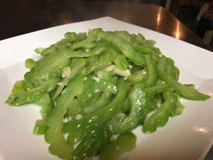 Stir fried Chinese Bitter Melons with garlic  at Rice Bistro in Port Orange
