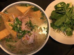 Vietnamese-Pho with veggies n fried tofu  at Rice Bistro in Port Orange