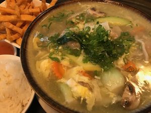 Veggies dumpling soup  at Rice Bistro in Port Orange