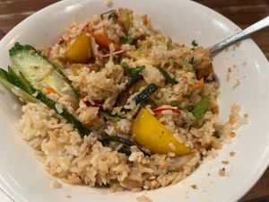 Tofu and veg rice bowl mixed up  at Pho - Wimbledon in South West London