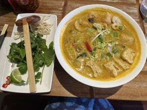Tofu and mushroom curry noodle soup-the bomb!  at Pho - Wimbledon in South West London