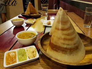 dosa and chutney at Ela Cuisine in Auckland