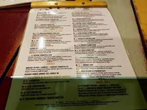 menu at Ela Cuisine in Auckland