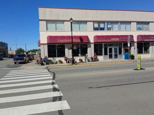 Front door and outside tables. at Vagabond Blues in Palmer