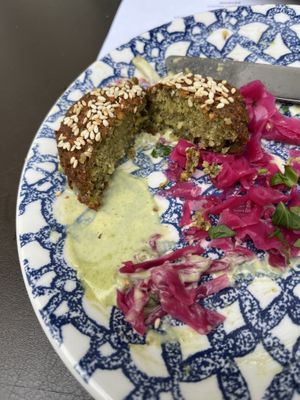 One of three falafels from the plate   at Shaya Restaurant in New Orleans