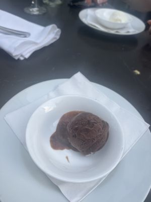 dark chocolate sorbet   at Shaya Restaurant in New Orleans