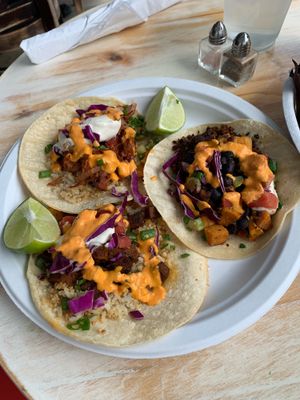 3 different tacos at Artichoke & Vine in Boca Raton
