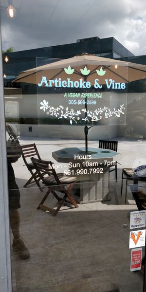 Front door at Artichoke & Vine in Boca Raton