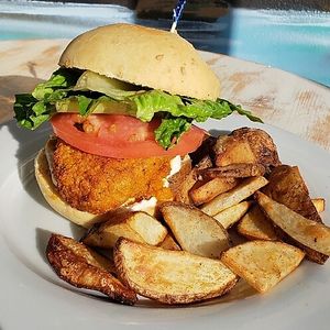 Air fried Chick'n sandwich at Artichoke & Vine in Boca Raton