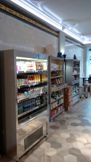 nice collection of organic veggie goods to buy.  at Henderson's Shop and Salad Table in Edinburgh