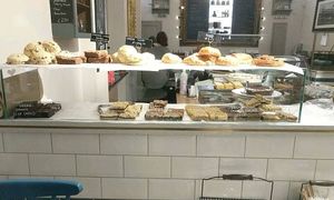 Baked goods shelf at Henderson's Shop and Salad Table in Edinburgh