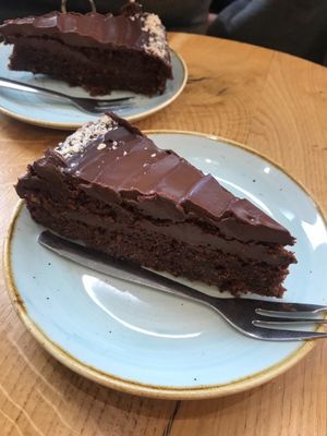 Vegan chocolate nut cake at Henderson's Shop and Salad Table in Edinburgh