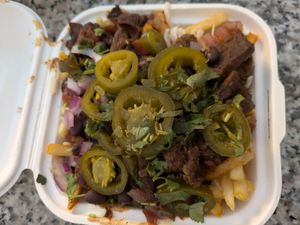 Carne asada chili cheese fries at Veggy Street in Las Vegas