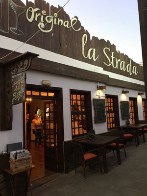 Restaurant La Strada on the harbor of Morro Del Jable at La Strada in Fuerteventura