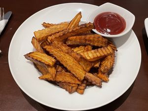 French fries, $2.50  at Footprint Cafes in Siem Reap