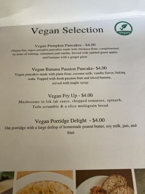 Vegan menu Feb 2024  at Footprint Cafes in Siem Reap