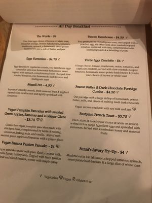 Breakfast menu 🌿 at Footprint Cafes in Siem Reap