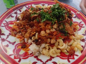 Size portion medium (7€) at Kuschari König in Cologne