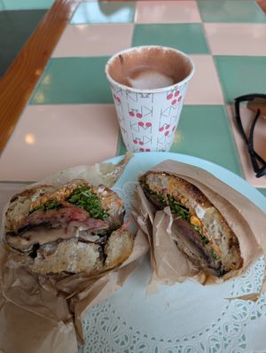 Spicy Mushroom sandwich and Mocha at TOPO by Kitchen Mouse in Los Angeles