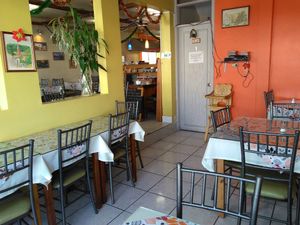 Inside the restaurant at Shalom Restaurante Vegetariano in Quito