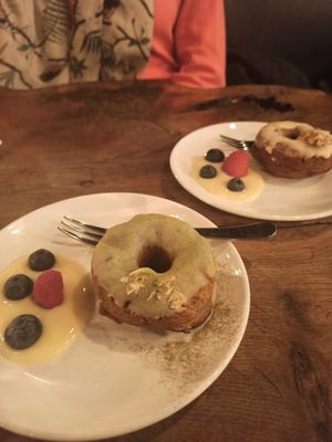 Baked doughnuts with soy custard at Vantra Vegan in London
