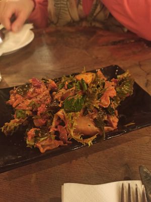 Kimchi, seaweed, cucumber salad at Vantra Vegan in London