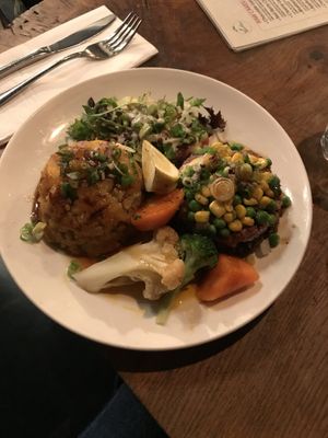 4) eatopia. Sweet potato mash, with lentils and side salad   at Vantra Vegan in London